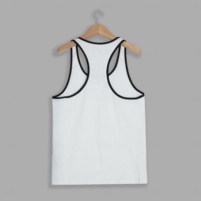 Men's Tank Top Rib Knit Top Wife beater Shirt Color Block Pit Strip Crew Neck Outdoor Going out Sleeveless Clothing Apparel Fashion Designer Muscle