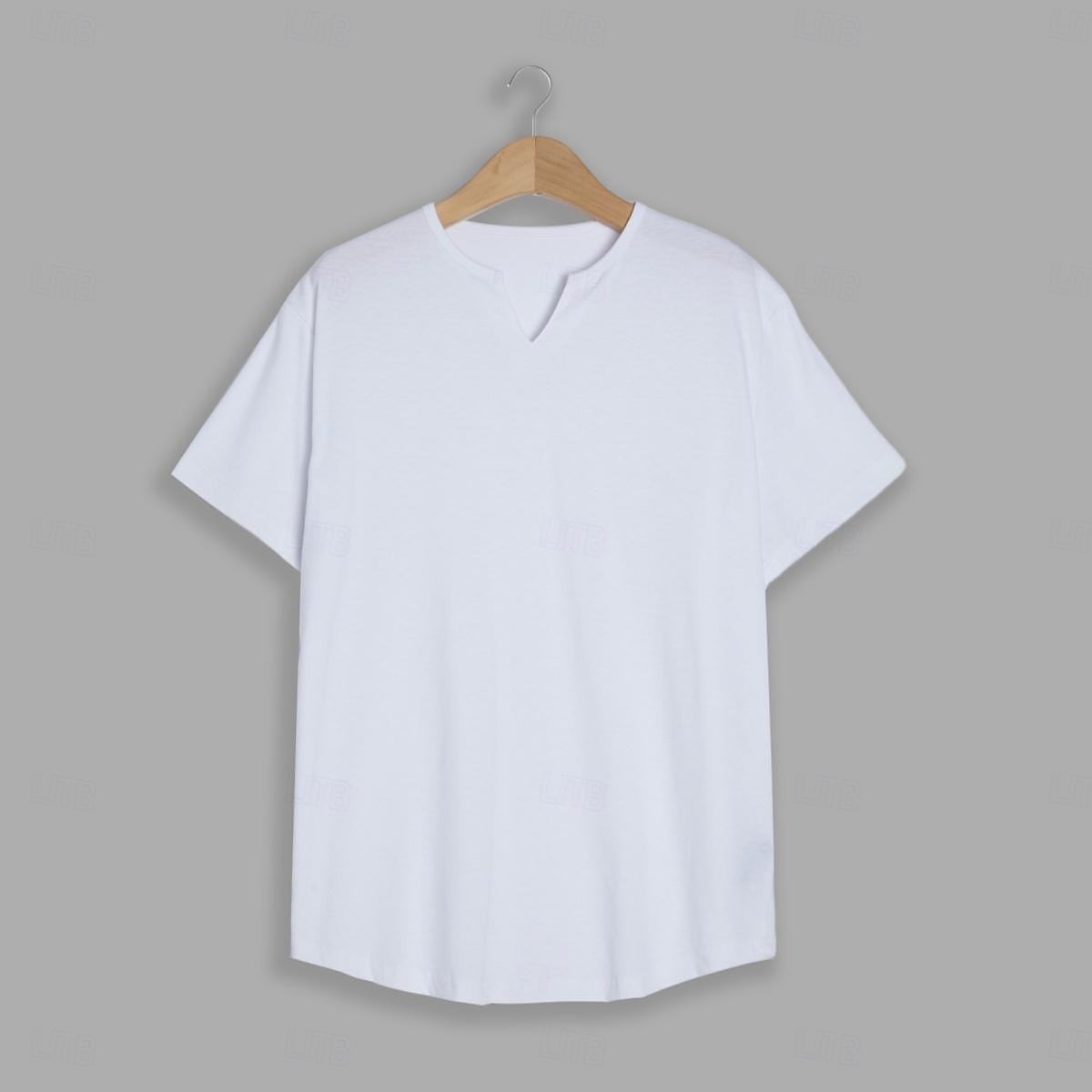 Men's T Shirt Plain V Neck Street Casual Short Sleeve Clothing Apparel Fashion Classic Comfortable
