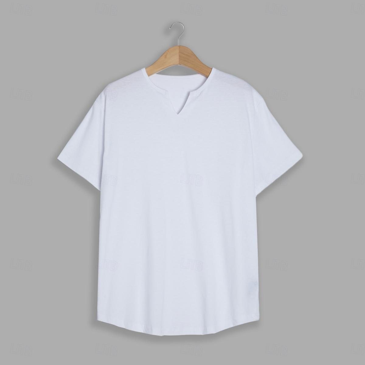 Men's T Shirt Plain V Neck Street Casual Short Sleeve Clothing Apparel Fashion Classic Comfortable