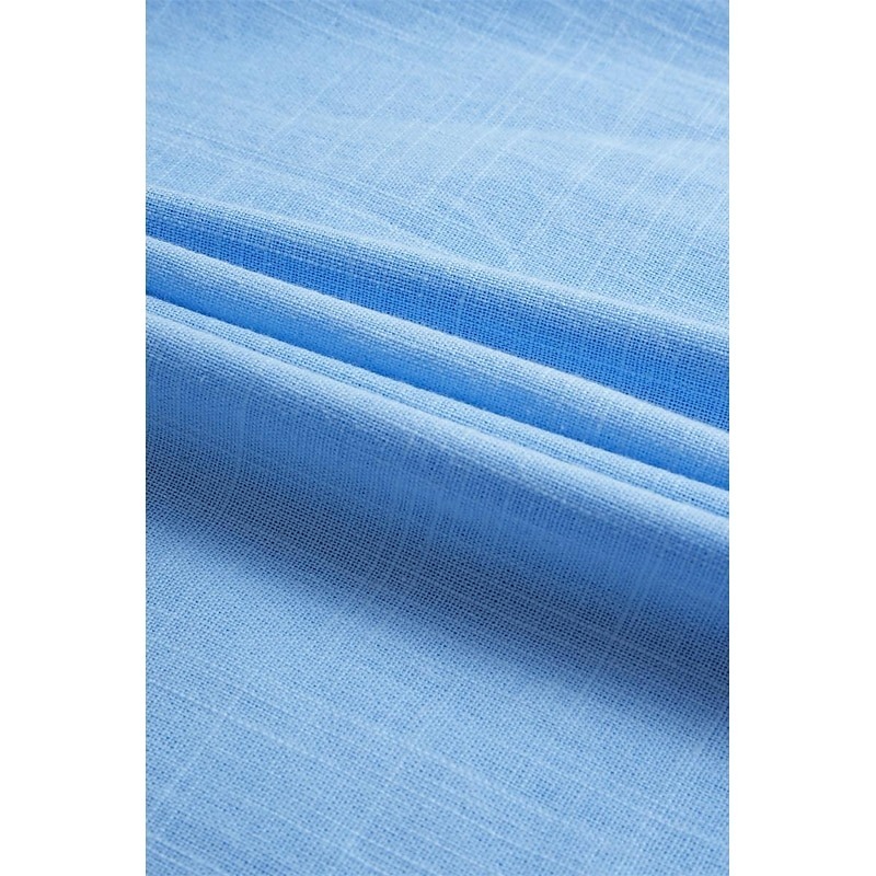 Men's Shirt Linen Shirt Summer Shirt Beach Wear Plain Casual Daily Black White Blue Green Long Sleeve Lapel Spring & Summer Clothing Apparel