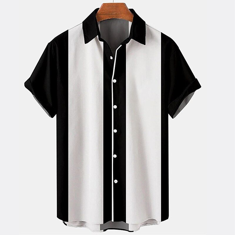 Men's Shirt Button Up Shirt Casual Shirt Summer Shirt Bowling Shirt Graphic Prints Musical Notes Turndown Black Pink Blue Green Street Daily Short Sleeve Print Clothing Apparel Fashion 1950s Casual