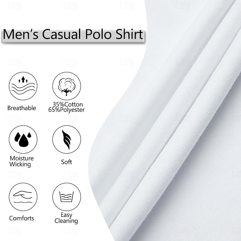 Men's Sport Polo Golf Shirt Casual Sports Tops Ribbed Polo Collar Short Sleeve Fashion Basic Solid Color Patchwork Summer Regular Fit Black White Red Blue Green Sport Polo