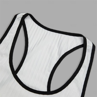 Men's Tank Top Rib Knit Top Wife beater Shirt Color Block Pit Strip Crew Neck Outdoor Going out Sleeveless Clothing Apparel Fashion Designer Muscle