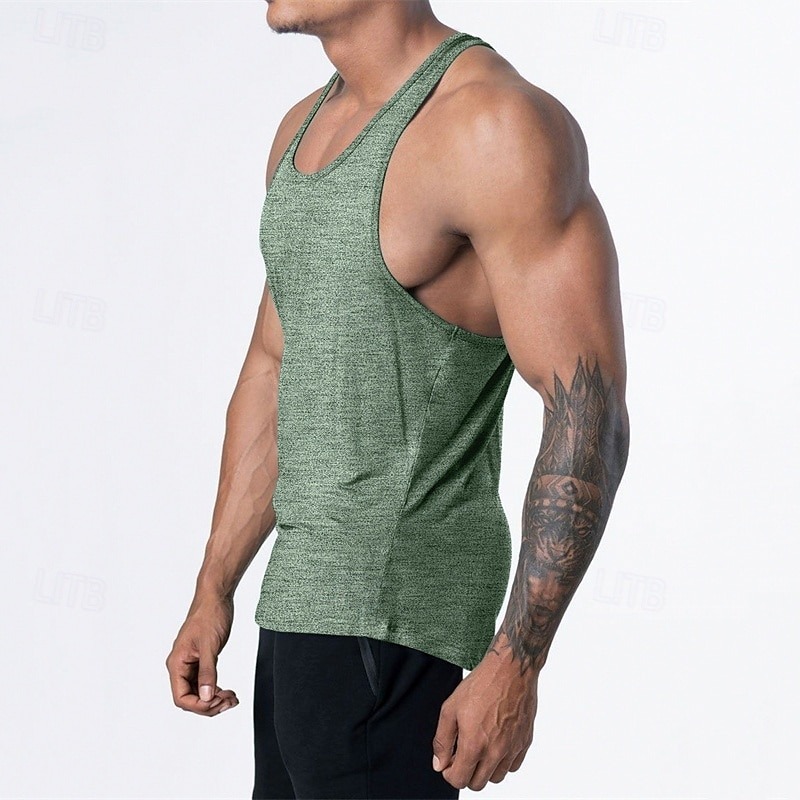 Men's Tank Top Vest Top Undershirt Sleeveless Shirt Sleeveless U Neck Summer Plain Fashion Designer Basic Vacation Street Going out Black Pink Navy Blue Top Tee for Men