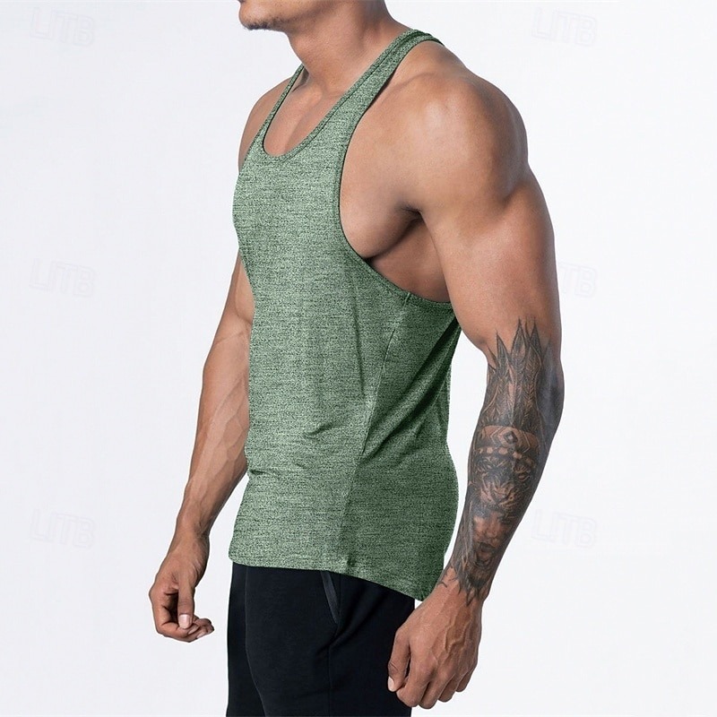 Men's Tank Top Vest Top Undershirt Sleeveless Shirt Sleeveless U Neck Summer Plain Fashion Designer Basic Vacation Street Going out Black Pink Navy Blue Top Tee for Men