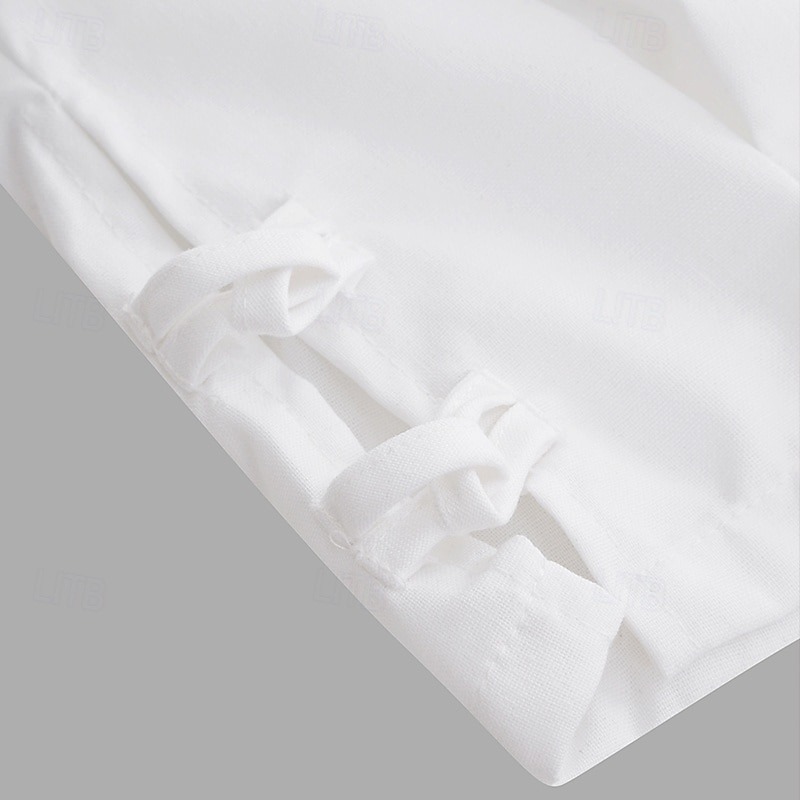 Men's Linen Pants Summer Pants Cropped Pants Beach Pants Drawstring Elastic Waist Plain Comfort Breathable Calf-Length Casual Daily Holiday Fashion Classic Style Black White