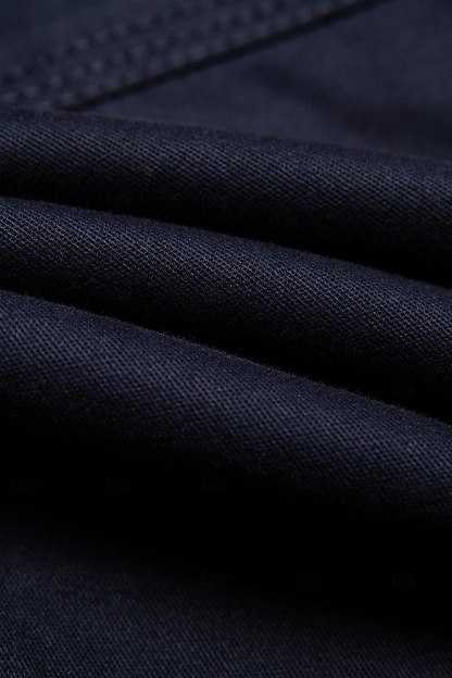 Men's Cargo Pants Cargo Trousers Work Pants Crop Multi Pocket Plain Camouflage Comfort Breathable Calf-Length Casual Daily Streetwear Cotton Blend Sports Fashion turmeric Black Micro-elastic