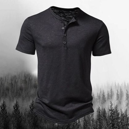 Men's T shirt Tee Henley Shirt Tee Top Plain Henley Street Vacation Short Sleeves Button Clothing Apparel Designer Basic Modern Contemporary
