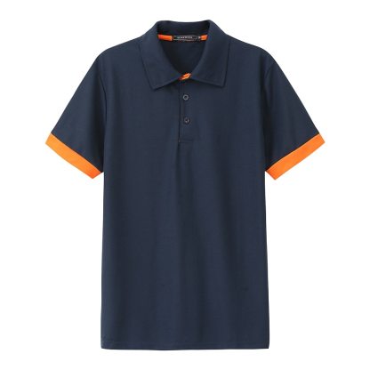 Men's Polo Shirt Golf Shirt Casual Holiday Lapel Classic Short Sleeve Fashion Basic Plain Button Summer Regular Fit Black Pink Wine Navy Blue Blue Orange Polo Shirt