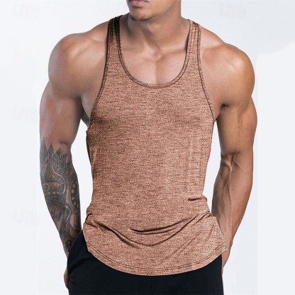 Men's Tank Top Vest Top Undershirt Sleeveless Shirt Sleeveless U Neck Summer Plain Fashion Designer Basic Vacation Street Going out Black Pink Navy Blue Top Tee for Men