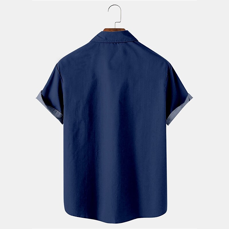 Men's Shirt Button Up Shirt Casual Shirt Summer Shirt Bowling Shirt Graphic Prints Musical Notes Turndown Black Pink Blue Green Street Daily Short Sleeve Print Clothing Apparel Fashion 1950s Casual