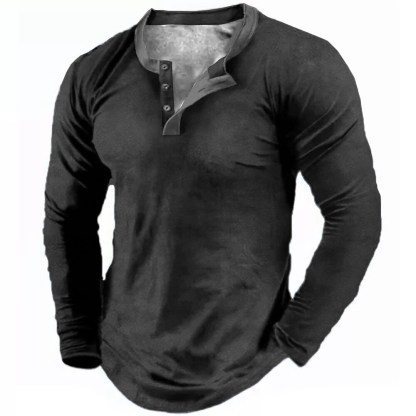 有货源 价格太高了Men's Plus Size Henley Shirt Big and Tall Graphic Henley Long Sleeve Spring &  Fall Basic Fashion Streetwear Comfortable Casual Sports Tops