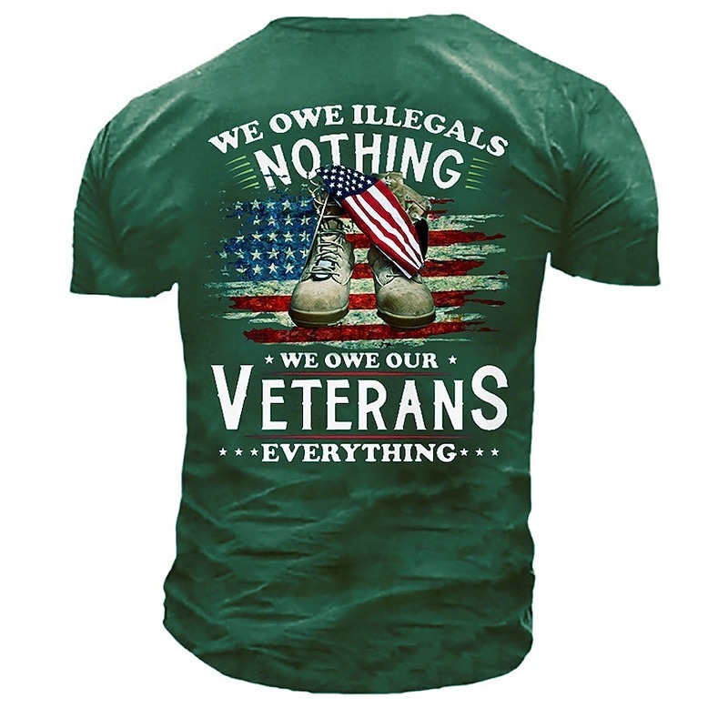 Veterans Day Men's Patriot Patriotic Veteran Unisex Graphic Prints Shoe National Flag T shirt Slogan T Shirts Retro Shirts Short Sleeve T shirt 3D Print Crew Neck Shirt Sports Designer Casual