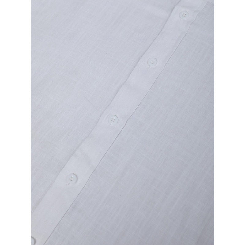 Men's Shirt Linen Shirt Band Collar Shirt Summer Shirt Beach Wear Button Up Shirt Plain Casual Daily Black White Blue Orange Short Sleeve Band Collar Summer Clothing Apparel