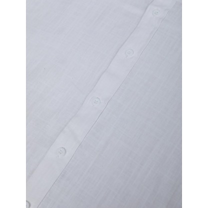 Men's Shirt Linen Shirt Band Collar Shirt Summer Shirt Beach Wear Button Up Shirt Plain Casual Daily Black White Blue Orange Short Sleeve Band Collar Summer Clothing Apparel