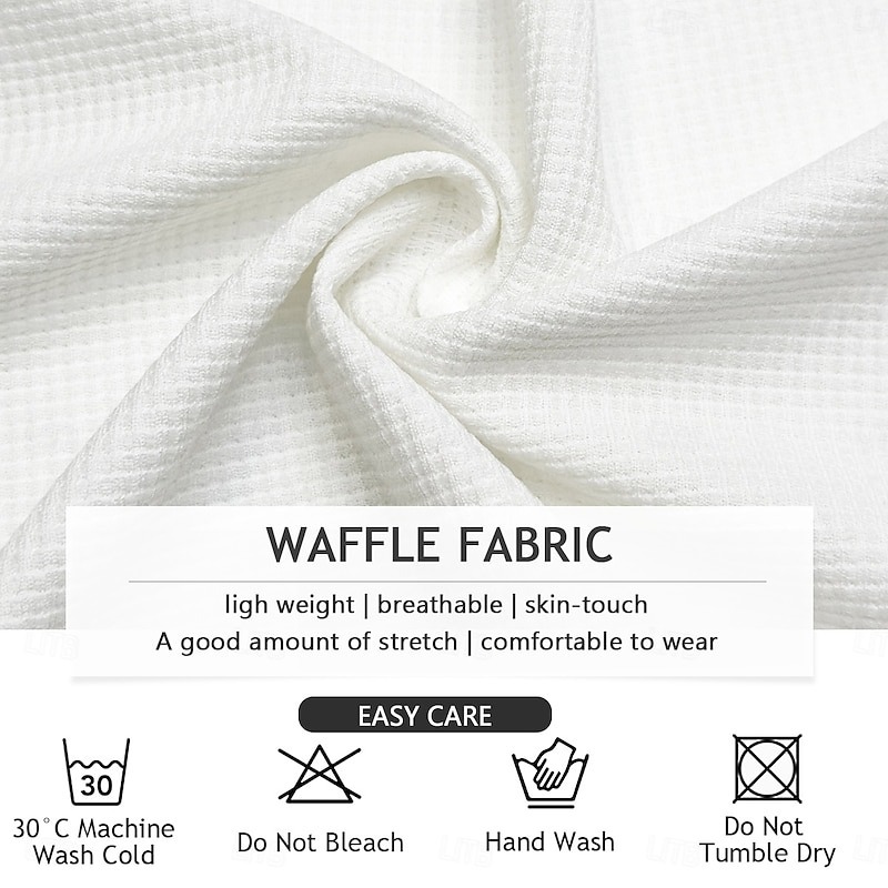 Men's Color Block Waffle Polo Shirts Short Sleeve Polo Shirts Collared Shirts Business Casual Business Athleisure Outdoor clothing Buttons 3D Print Black