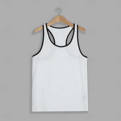 Men's Tank Top Rib Knit Top Wife beater Shirt Color Block Pit Strip Crew Neck Outdoor Going out Sleeveless Clothing Apparel Fashion Designer Muscle