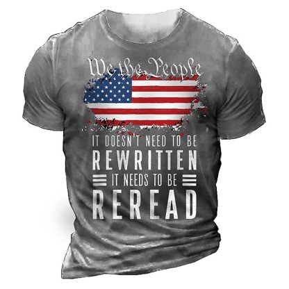 Veterans Day Men's Patriot Patriotic Veteran Graphic Flag Letter T shirt Distressed T Shirt Short Sleeve T shirt 3D Print Crew Neck Shirt Vintage Fashion Classic Outdoor Casual Daily Black Army
