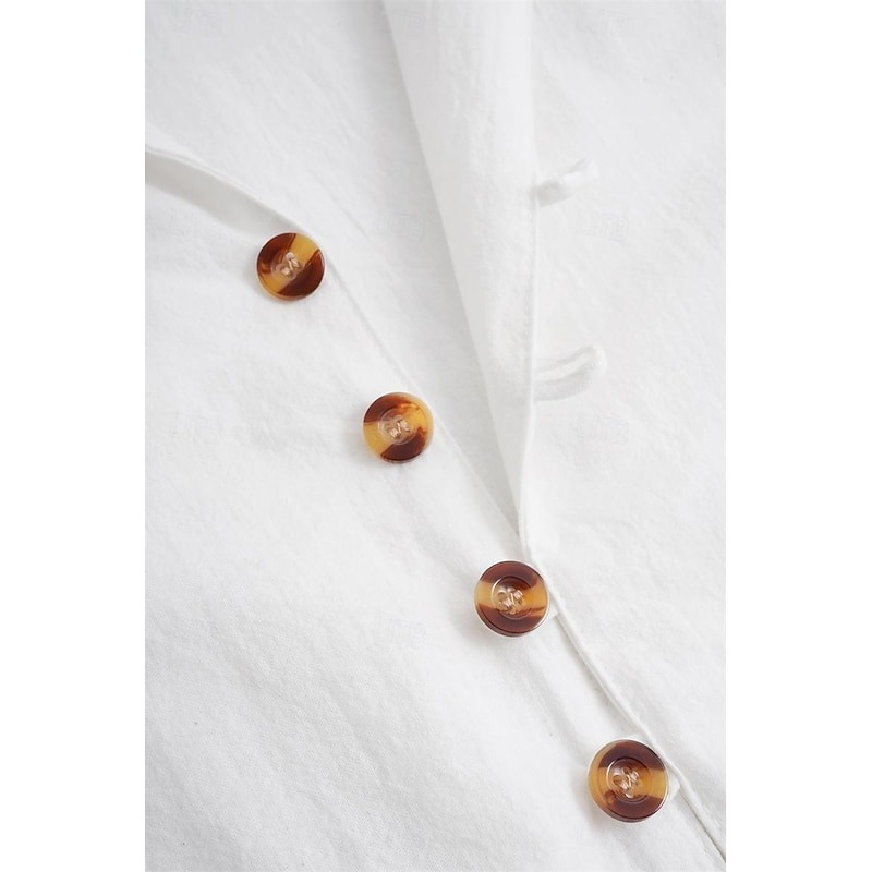 Men's Linen Shirt Summer Shirt Beach Wear Button Up Shirt Plain Vacation Curise Black White Pink Blue Short Sleeve Stand Collar Spring & Summer Clothing Apparel Basic