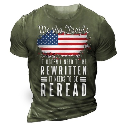 Veterans Day Men's Patriot Patriotic Veteran Graphic Flag Letter T shirt Distressed T Shirt Short Sleeve T shirt 3D Print Crew Neck Shirt Vintage Fashion Classic Outdoor Casual Daily Black Army