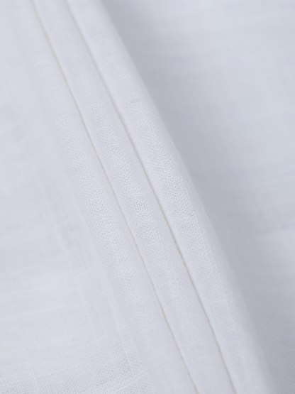 Men's Shirt Linen Shirt Summer Shirt Beach Wear Button Up Shirt Band Collar Shirt Black White Blue Orange Short Sleeve Plain Band Collar Summer Casual Daily Clothing Apparel