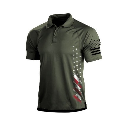 Men's Golf Polo Shirt Dark Grey Army Green Dark Navy Short Sleeve Sun Protection Moisture Wicking Top Summer Golf Attire Clothes Outfits Wear Apparel