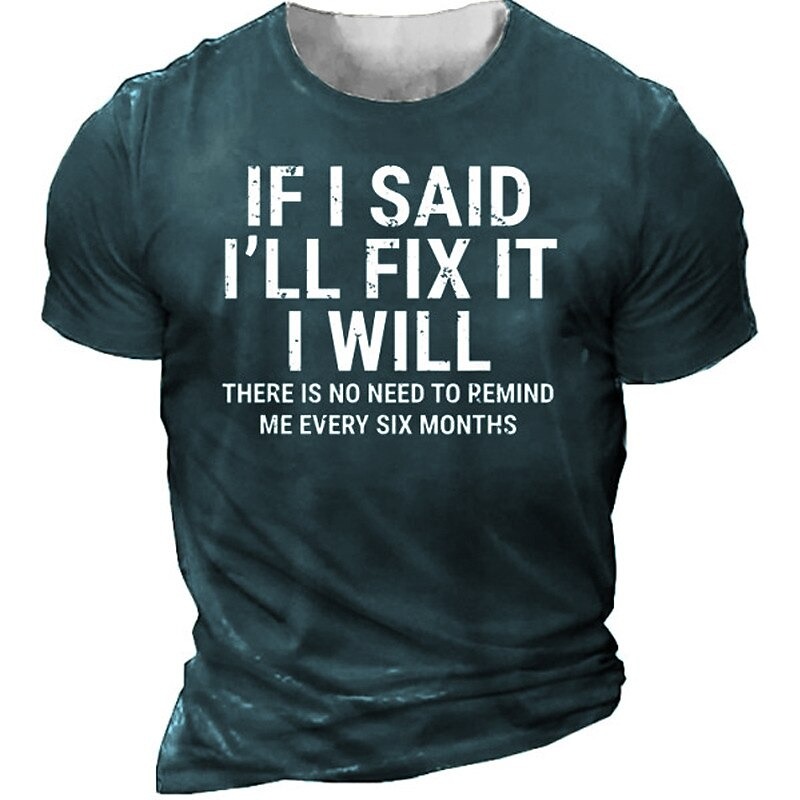 Men's Letter T shirt Graphic Tee Funny T Shirts Distressed T Shirt Short Sleeve T shirt 3D Print Crew Neck Shirt Vintage Sports Designer Outdoor Street Daily Black Army Green Red Summer Clothing