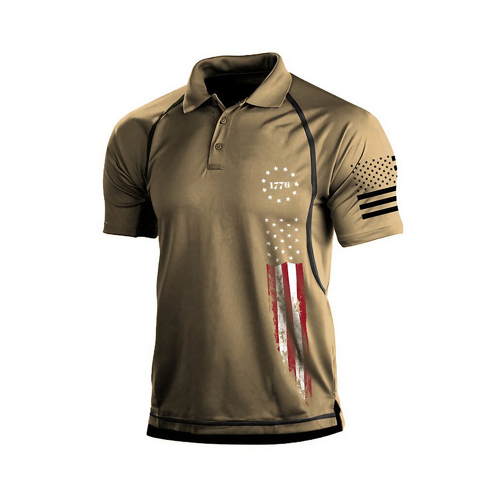 Men's Golf Polo Shirt Dark Grey Army Green Dark Navy Short Sleeve Sun Protection Moisture Wicking Top Summer Golf Attire Clothes Outfits Wear Apparel