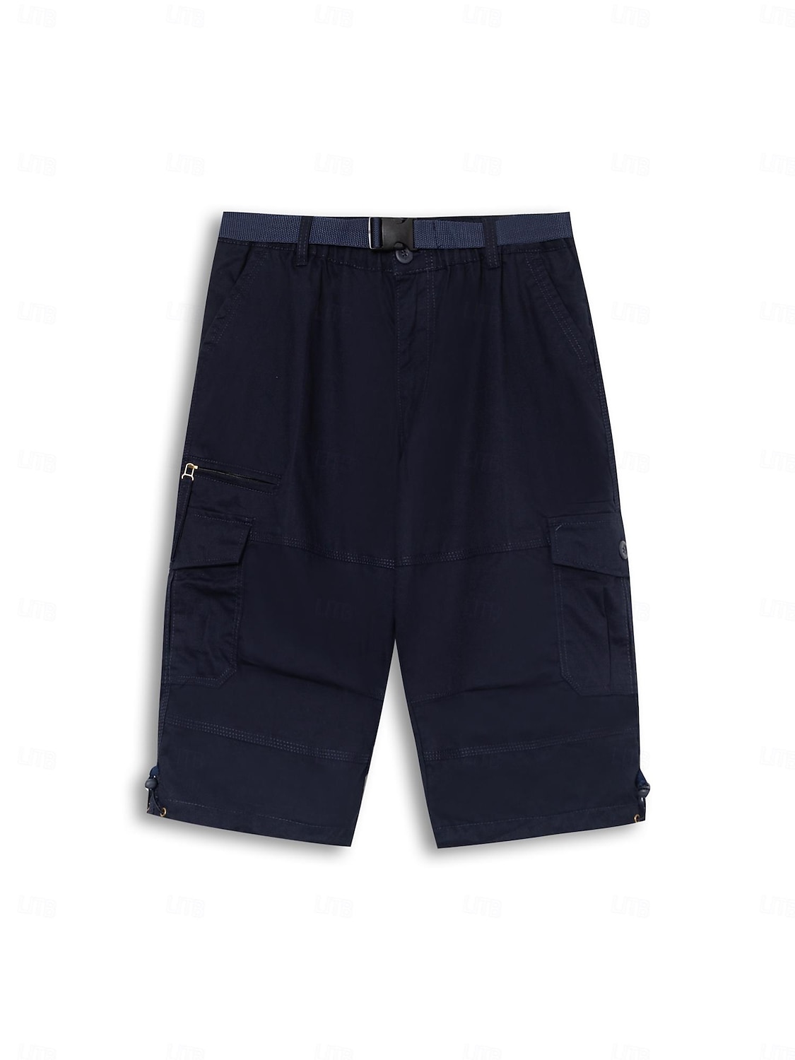 Men's Cargo Pants Cargo Trousers Work Pants Crop Multi Pocket Plain Camouflage Comfort Breathable Calf-Length Casual Daily Streetwear Cotton Blend Sports Fashion turmeric Black Micro-elastic