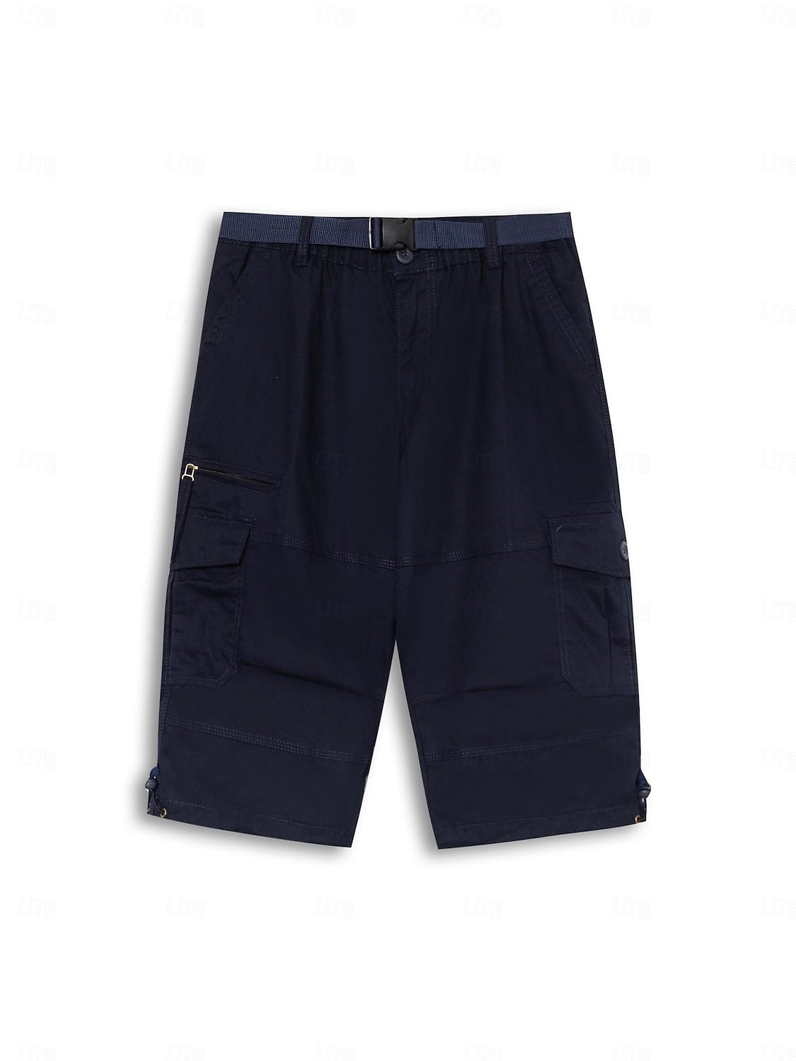 Men's Cargo Pants Cargo Trousers Work Pants Crop Multi Pocket Plain Camouflage Comfort Breathable Calf-Length Casual Daily Streetwear Cotton Blend Sports Fashion turmeric Black Micro-elastic