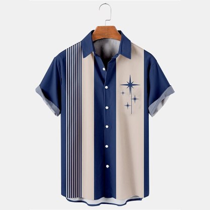 Men's Shirt Button Up Shirt Casual Shirt Summer Shirt Bowling Shirt Graphic Prints Musical Notes Turndown Black Pink Blue Green Street Daily Short Sleeve Print Clothing Apparel Fashion 1950s Casual