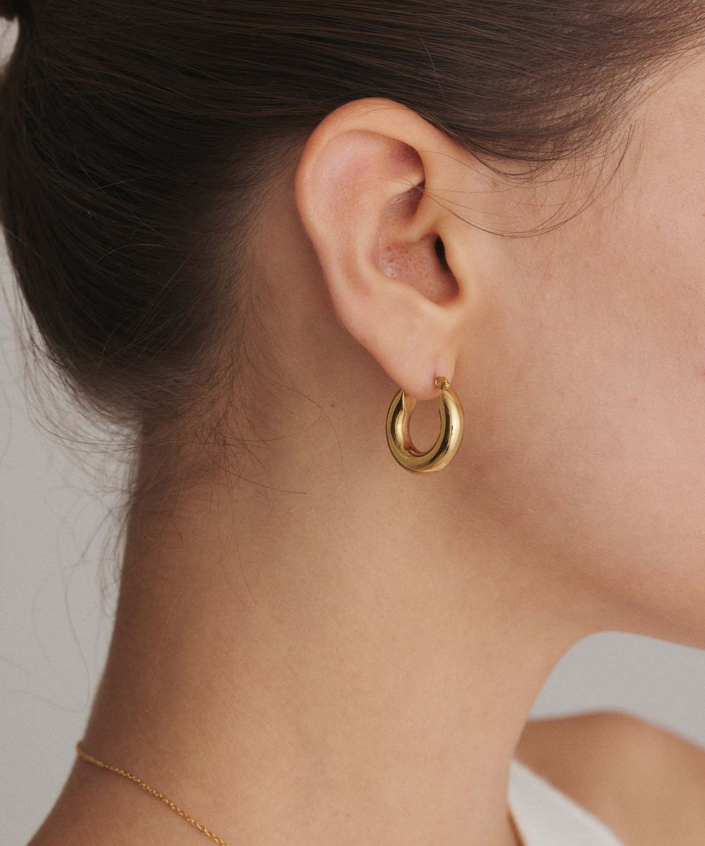 [ゴールド]シンプルフープピアス