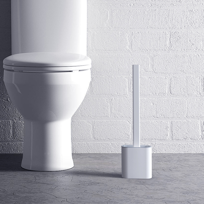 壁掛け式長柄トイレブラシ ベース付き家庭用軟質プラスチックトイレブラシセット多機能トイレ掃除ブラシ