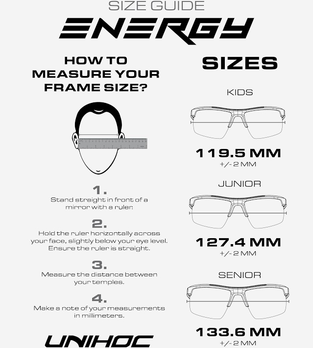 UNIHOC Floorball Goggles ENERGY (Junior) Blue