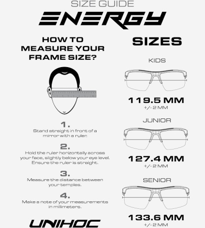 UNIHOC Floorball Goggles ENERGY (Junior) Blue