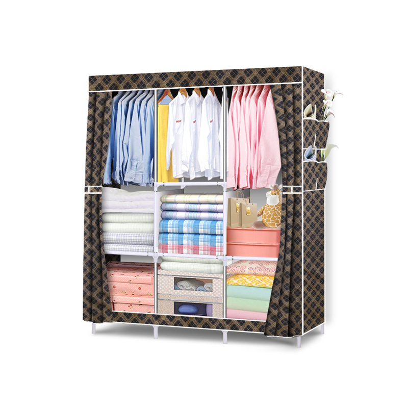 【收納神器】無紡布衣櫃鋼管加粗加固簡易折疊衣櫃