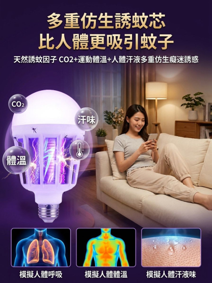 【2026最新黑科技滅蚊燈！全屋0蚊蠅！】LED強效滅蚊燈丨物理滅蚊燈丨仿生紫光誘蚊丨全屋0蚊蠅丨省電無毒丨適用嬰幼兒家庭丨30天只用1度電丨讓10萬台灣家庭告別蚊子噩夢