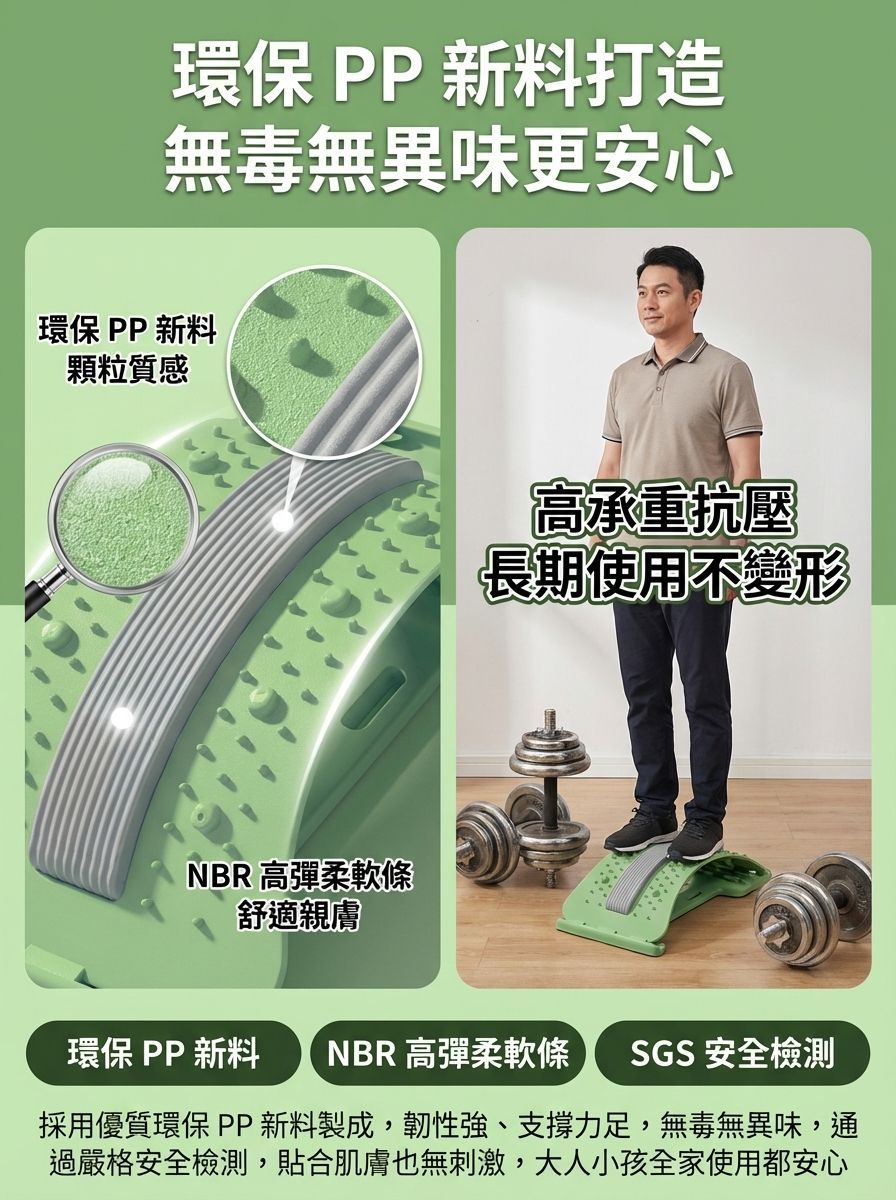 升級版3D磁石針灸穴位腰椎舒壓板丨腰椎拉伸按摩器丨四檔弧度可調丨改善駝背丨緩解腰酸背痛丨成人小孩適用丨承重力強