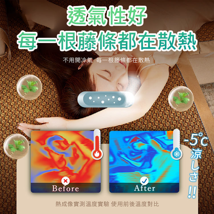 艾草驅蚊冰絲涼席三件組丨升級透氣降溫丨可摺疊涼席丨天然草本丨適用嬰兒肌膚