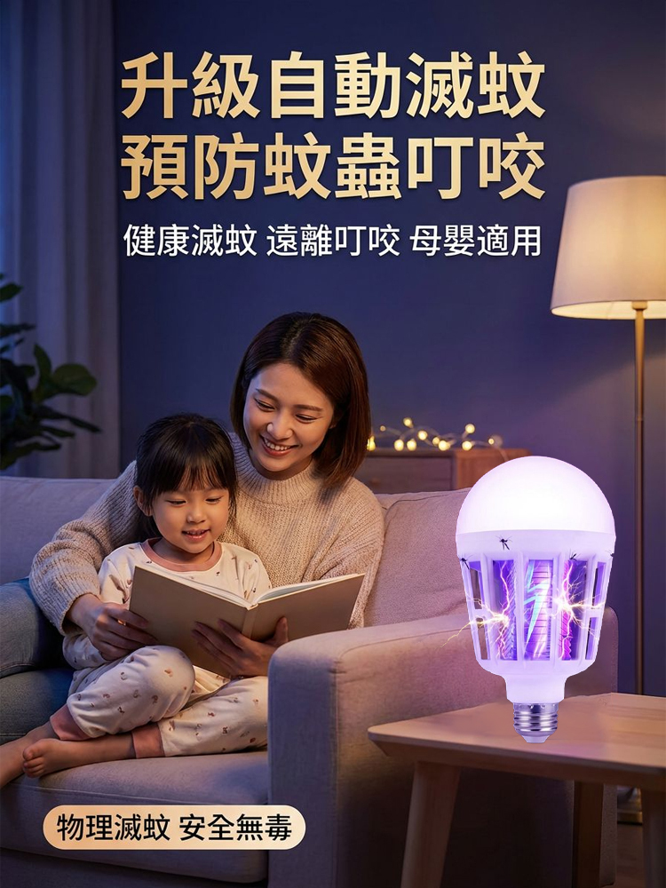 【2026最新黑科技滅蚊燈！全屋0蚊蠅！】LED強效滅蚊燈丨物理滅蚊燈丨仿生紫光誘蚊丨全屋0蚊蠅丨省電無毒丨適用嬰幼兒家庭丨30天只用1度電丨讓10萬台灣家庭告別蚊子噩夢