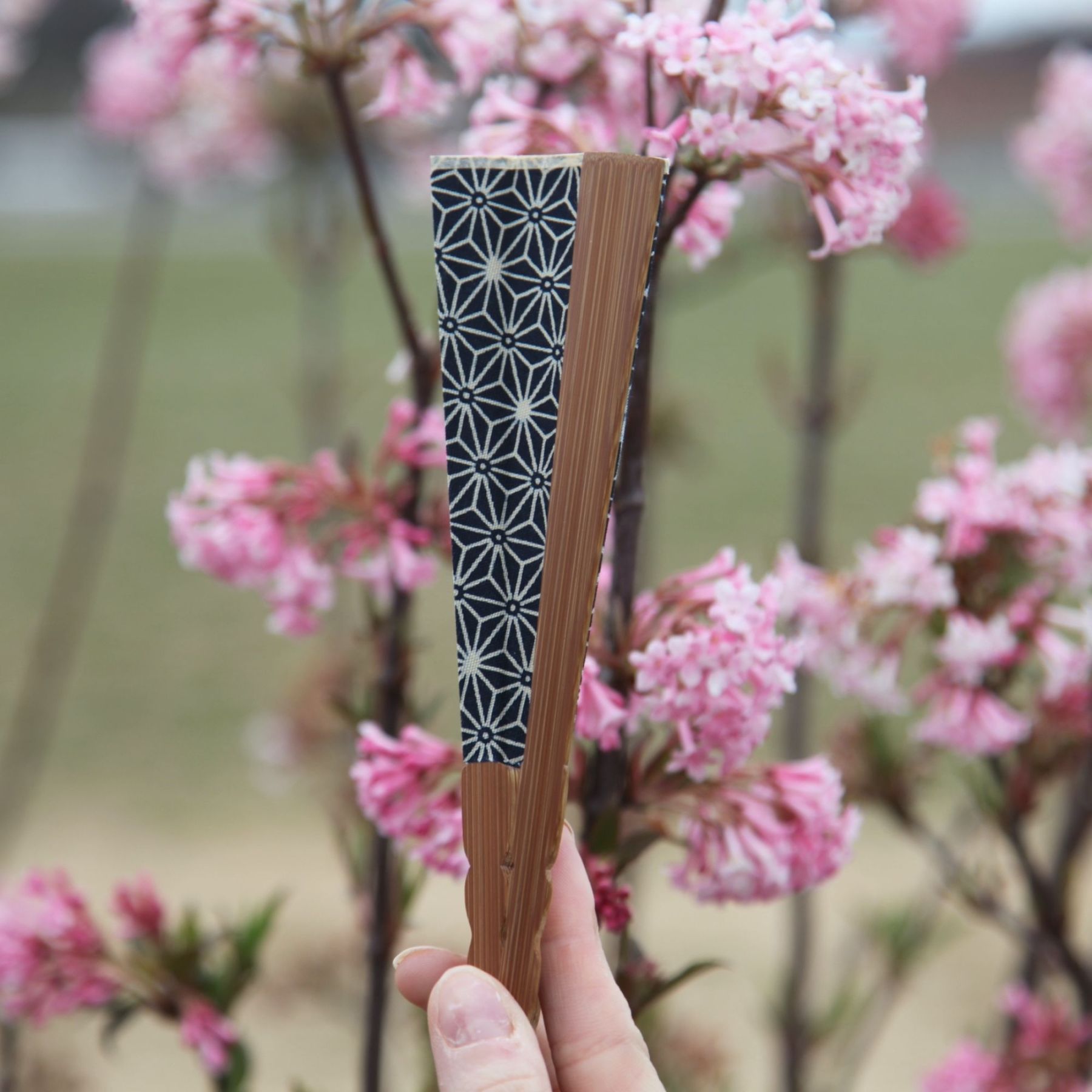 香り付麻製京扇子 - ゆず（柚子）/ひのき（檜）