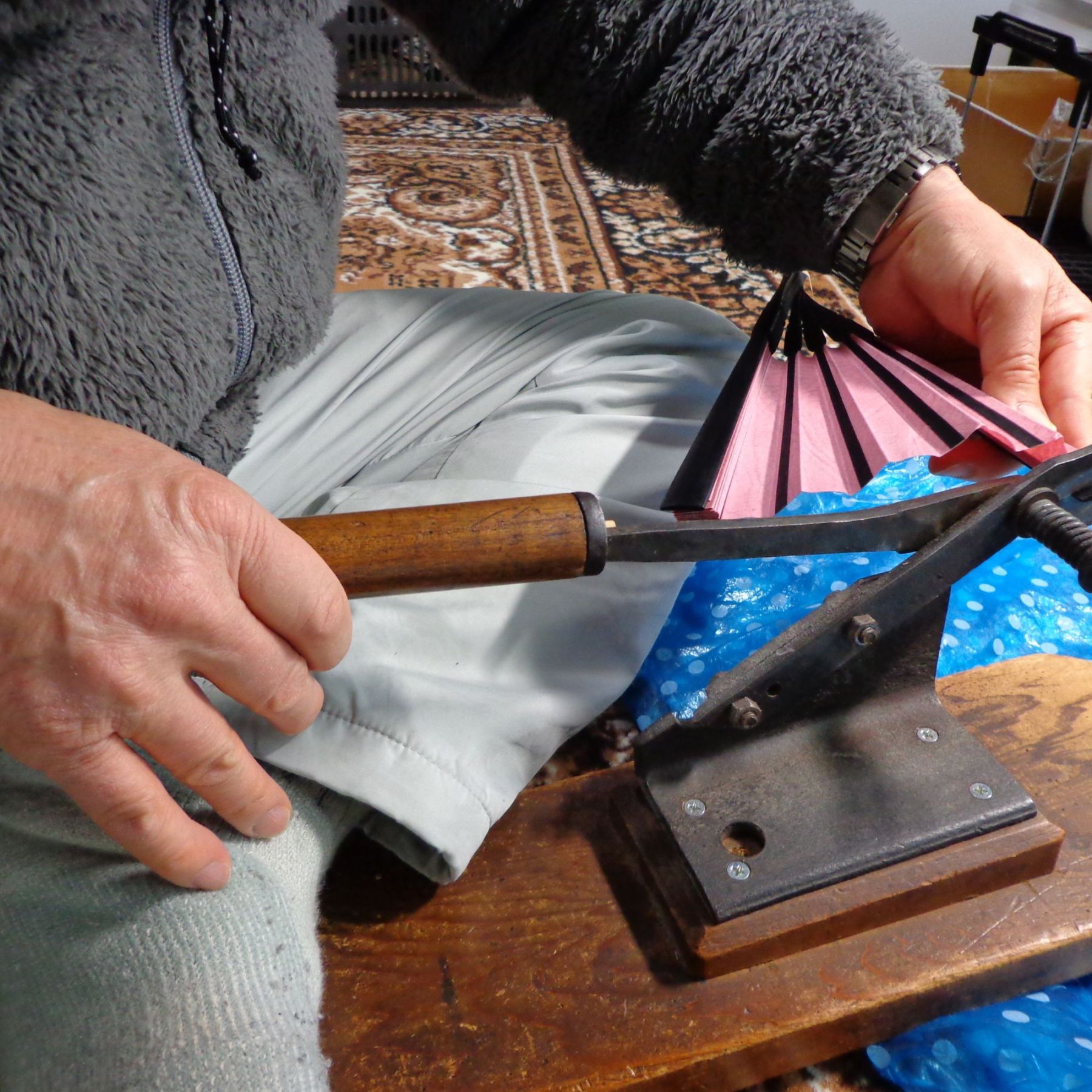 香り付麻製京扇子 - ゆず（柚子）/ひのき（檜）