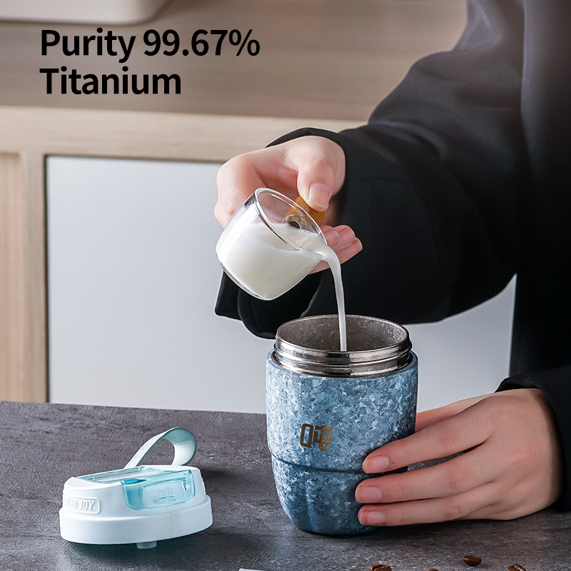 チタン コーヒー カップ 300ML - 軽量断熱キャンプ マグ |ボトル入りの喜び