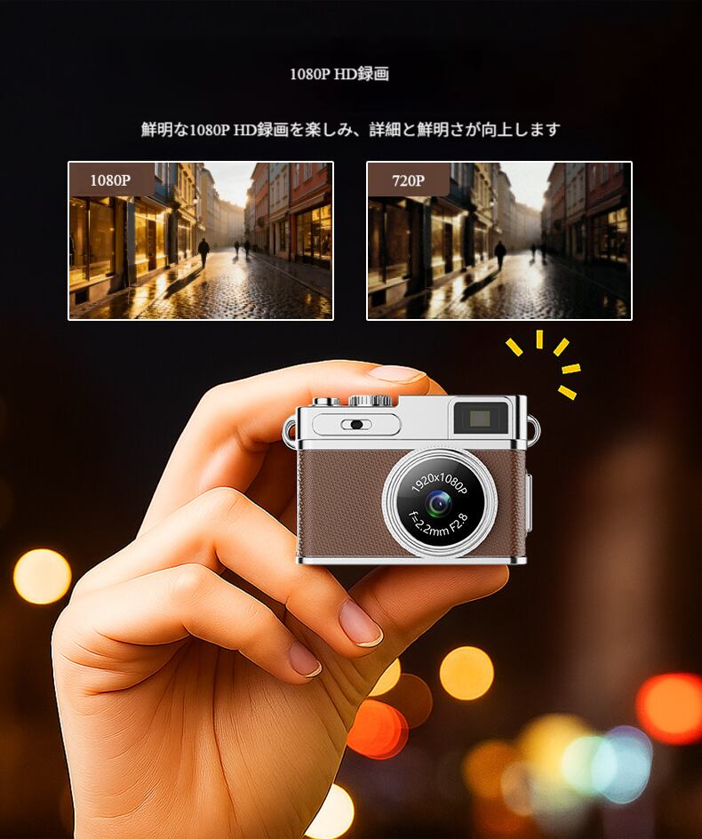 新モデル0.96インチミニサイズ1080p高解像度ポータブルデジタルカメラ学生向けキャンパス用ccd