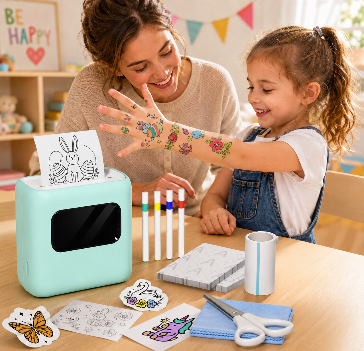 カスタム一時的なタトゥープリンター子供用 DIY ポータブルタトゥー転写機クリエイティブギフト子供大人パーティーフェスティバル & DIY アート