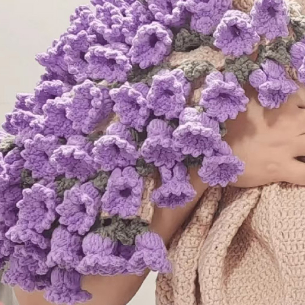 手編みのバラのブランケットdiyキットと母の日バレンタインデーの既製ギフト