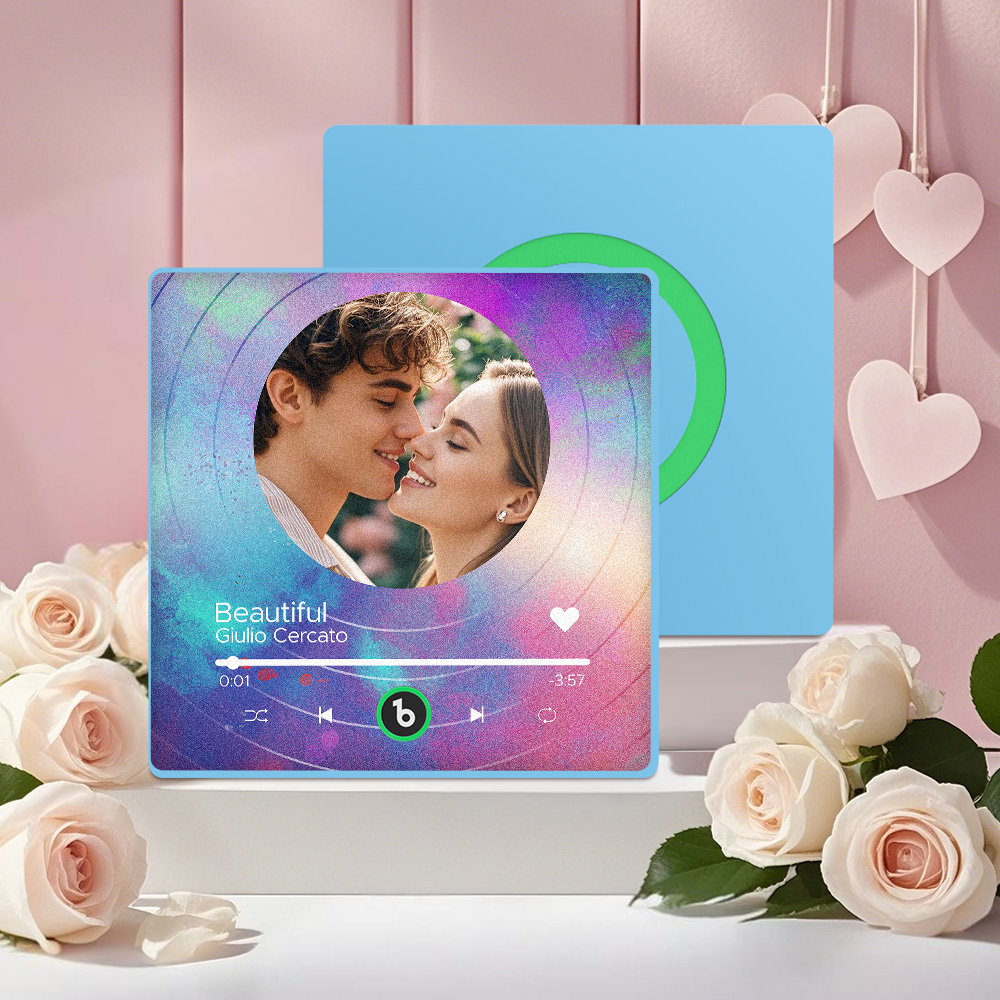 カスタム音楽冷蔵庫マグネットビニールレコードカラフルなフレームアルバム冷蔵庫マグネット曲を再生できるギフト