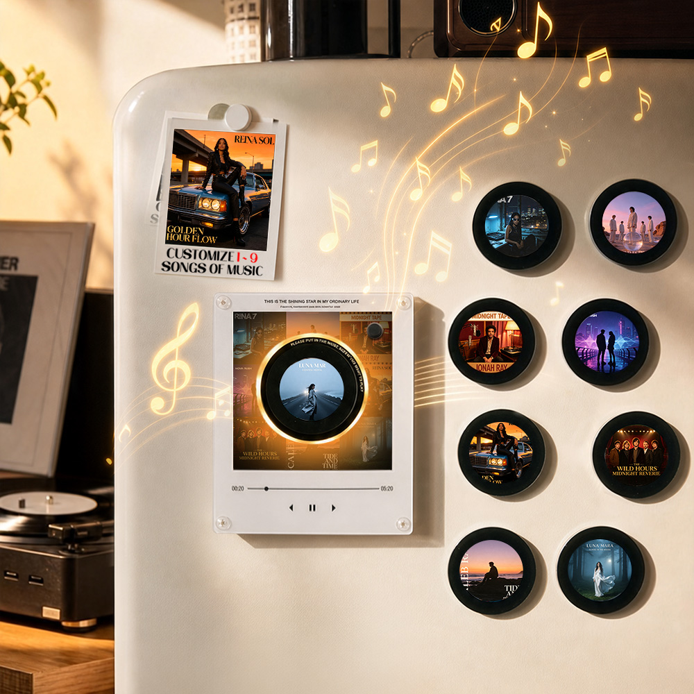 9枚のディスクを備えたカスタムミニビニールレコード音楽プレーヤー、充電式バッテリーを備えた磁気ディスク音楽プレーヤー