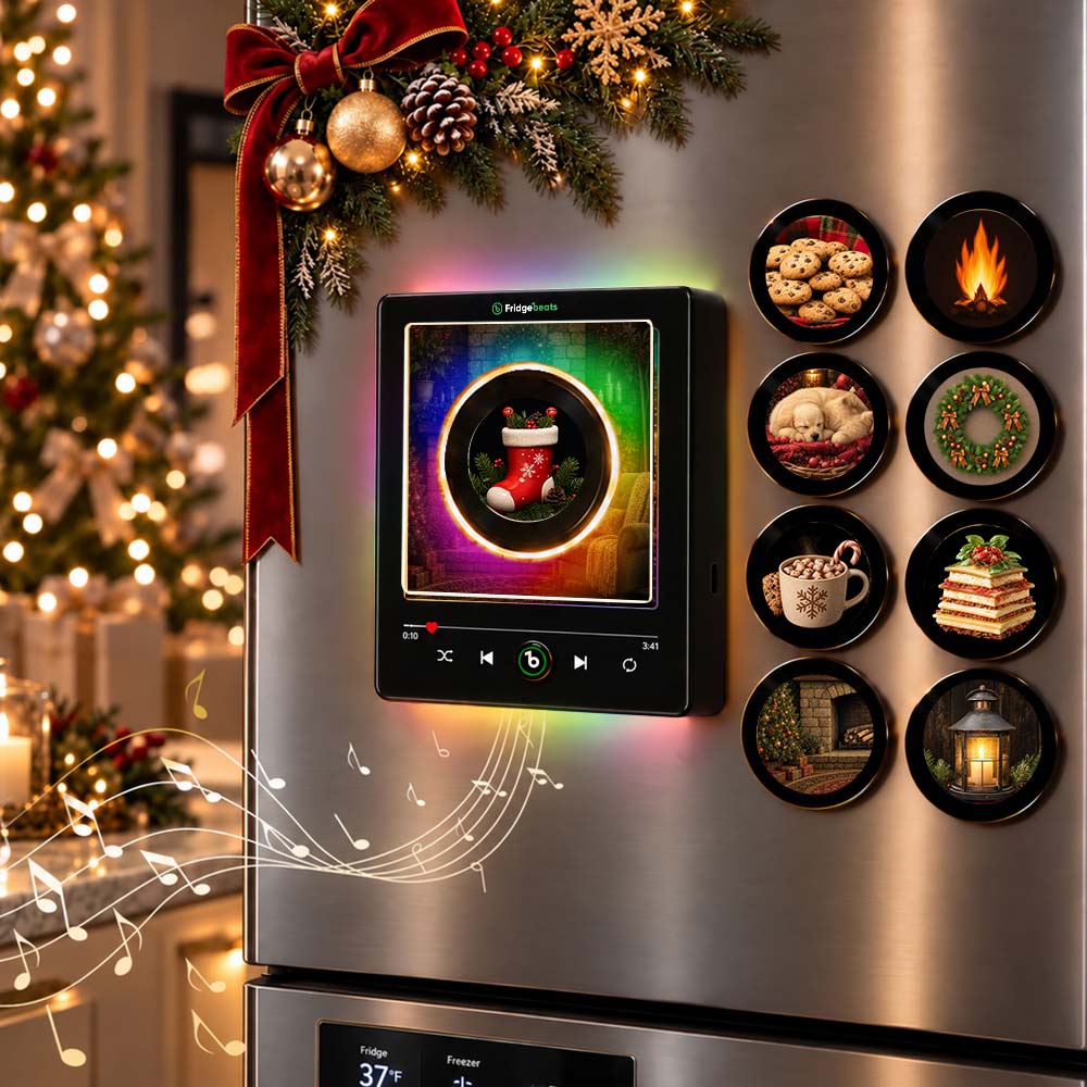 クリスマスギフト 磁気ビニールレコード LED ナイトライト クリスマスギフト用 – 回転ディスク冷蔵庫マグネット装飾 家庭,オフィス,音楽愛好家向け Fridgebeats V6.0