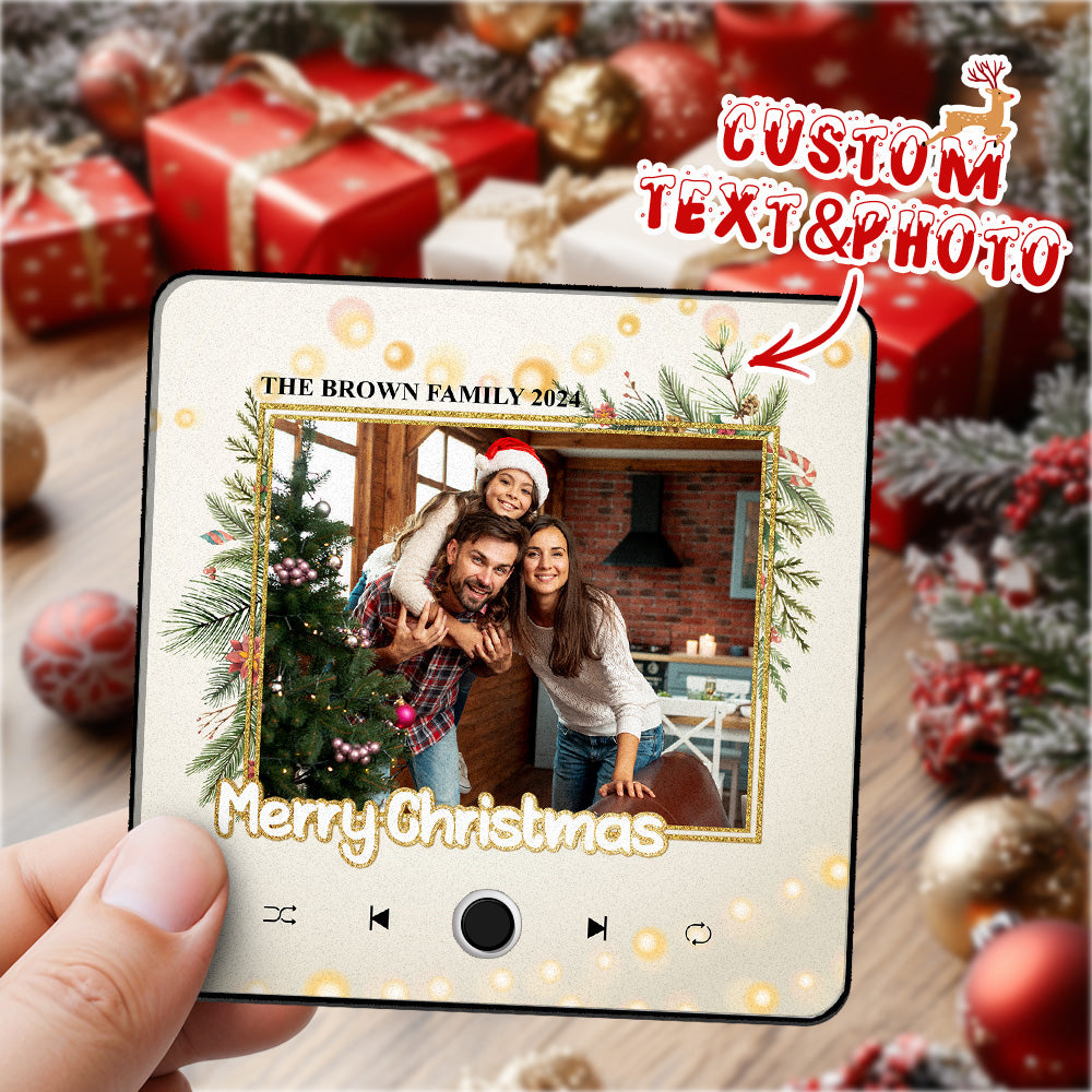 カスタム音楽冷蔵庫マグネット クリスマスツリー付きパーソナライズ冷蔵庫マグネット 曲を再生可能 クリエイティブなクリスマスギフト